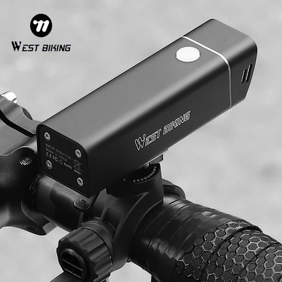 West Biking Fahrradlicht Vorne - Wasserdicht IPX6 - 850 Lumen - 5 Modi - USB-C Aufladbar - Schwarz