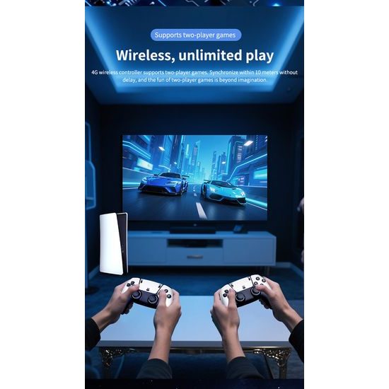 SJGAM Q10 SE Ρετρό Κονσόλα με δύο ασύρματα χειριστήρια, HDMI, Game Stick, 4K