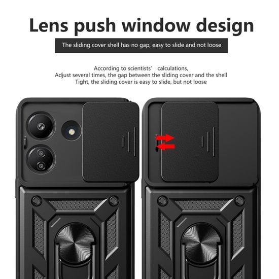 Techsuit CamShield, Xiaomi Redmi 13C 5G / Poco M6, črn