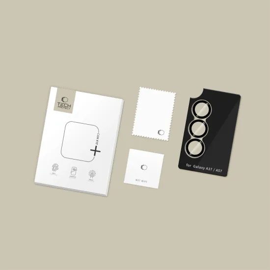 Tech-Protect Camring Fit+, sklíčko pro čočku fotoaparátu, Samsung Galaxy A37 / A57 5G, černé