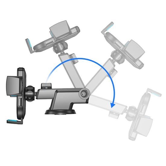 Joyroom Suport de telefon pentru mașină cu braț telescopic extensibil pentru tabloul de bord și parbriz, negru (JR-OK3)