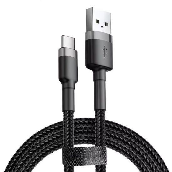 JP nylonowy kabel USB do USB-C, 1 metr, czarny