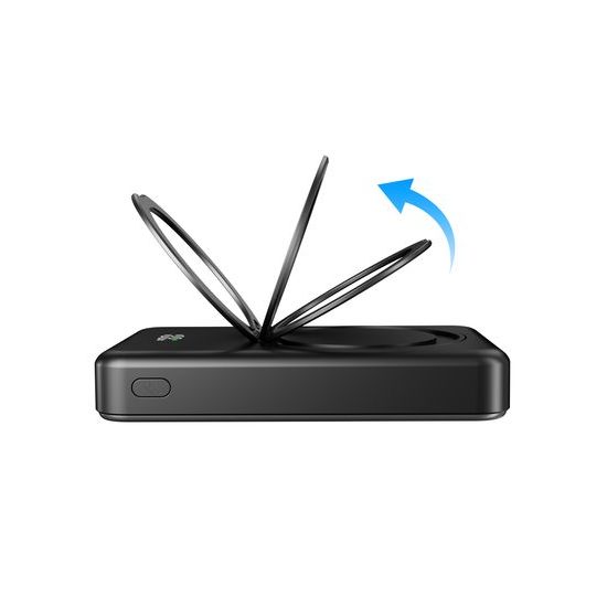 UltraThin MagSafe Power Bank 10000 mAh με περιστρεφόμενη βάση, PD20W + 15W ασύρματα, μαύρο