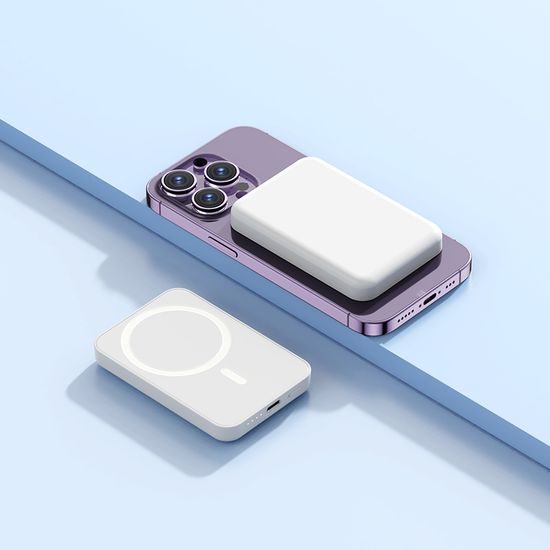 Ασύρματο power bank MagSafe, 5000mAh, PD22,5W, ABS, λευκό