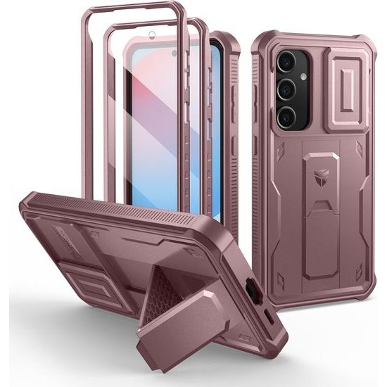 Dexnor 360 Kickstand Camprotector Θήκη Samsung Galaxy S24 FE, Ροζ