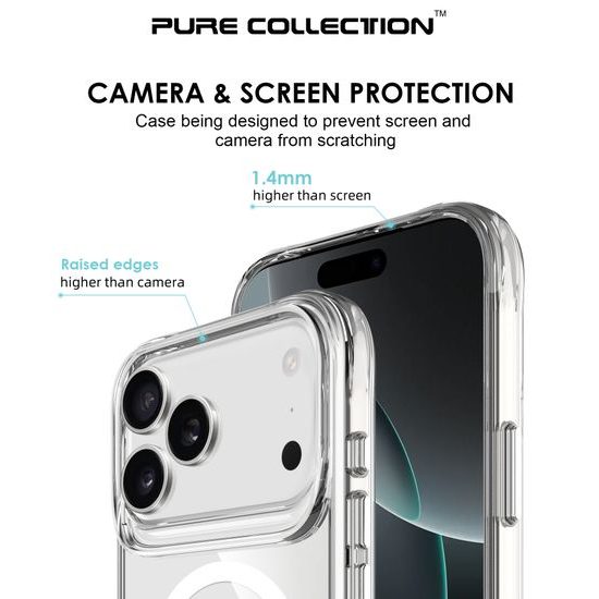 JP MagFit MagSafe θήκη με πιστοποίηση 3M SGS, iPhone 17 Pro, διάφανη