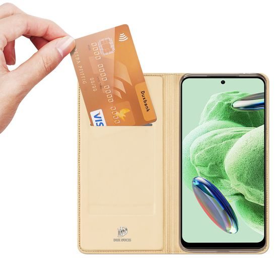 Dux Ducis Skin Pro, knížkové pouzdro, Xiaomi Redmi Note 12 Pro+, zlaté