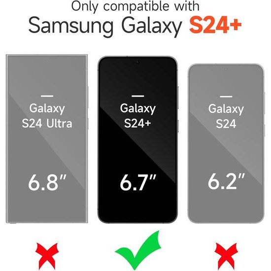 Suritch MagSafe 360 Ständer Hülle Samsung Galaxy S24 Plus, schwarz