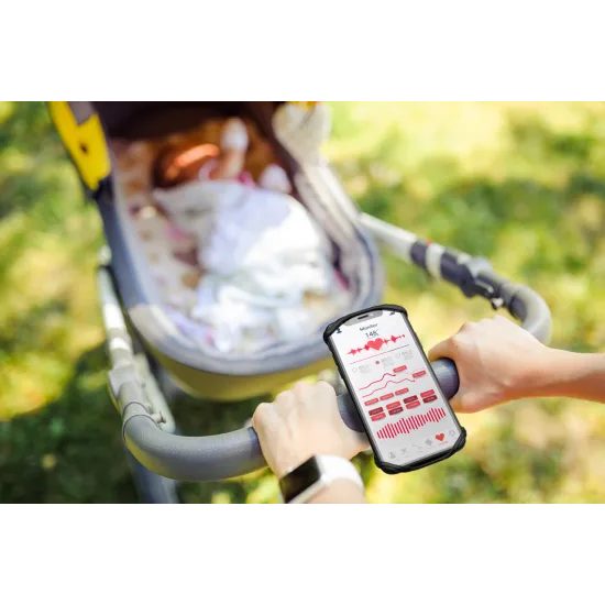 Odnímateľný silikónový držiak mobilného telefónu na bicykel FIXED Bikee 2, čierny