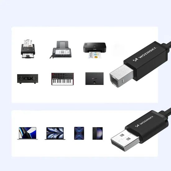 Wozinsky WKDDY3S καλώδιο USB-B – USB-A, 2 m, μαύρο