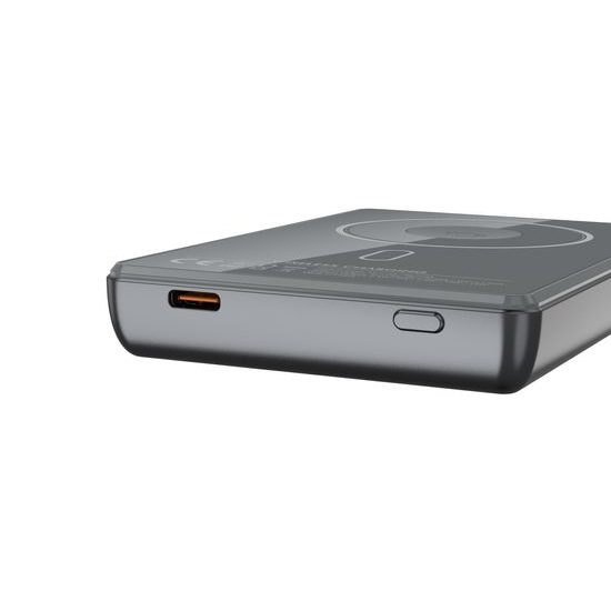 UltraThin MagSafe 15W Ασύρματη Φορητή Μπαταρία 10000 mAh με Φόρτιση Apple Watch και 360° Περιστρεφόμενη Βάση, Γκρι