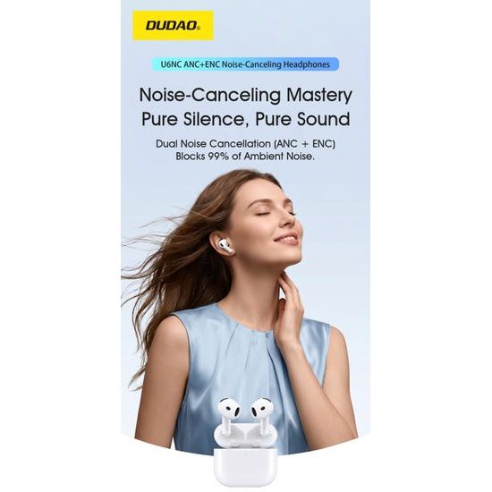 Dudao U6NC Bežične slušalice s ANC + ENC i Bluetooth 6.0