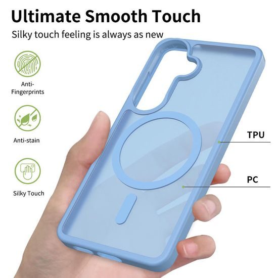 JP MagFit Colour MagSafe θήκη με μαγνήτη N52, Samsung Galaxy S26 Plus, ανοιχτό μπλε