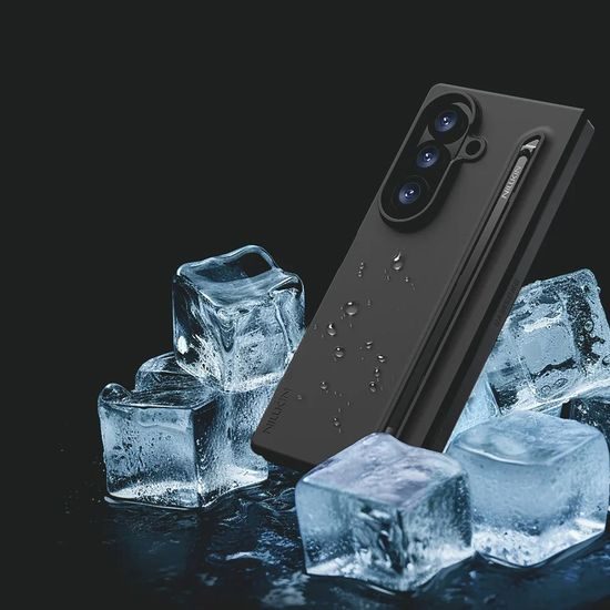 Samsung Galaxy Z Fold 8 Ultra vāciņš – Nillkin Flex Pure Fold Pen Slot ar stylus turētāju – melns