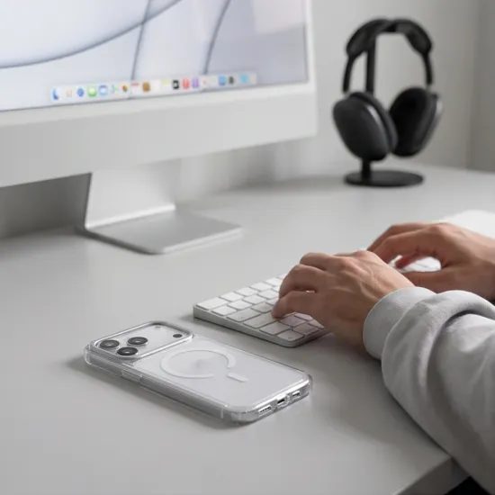 Tech-Protect MagStand MagSafe CC, iPhone 17 Pro / 18 Pro, priehľadný
