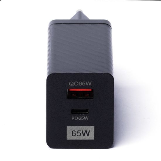 Wozinsky GaN punjač 65W, QC 3.0, PD s USB priključcima, USB-C, crni (WWCG01)