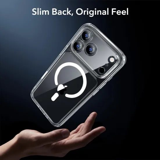 ESR Classic Hybrid Combo Pack Screenprotector - MagSafe Hoesje + Gehard glas - iPhone 17 Pro - Transparant (Anti-geel)