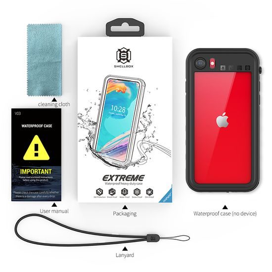 ShellBox IP68 Hülle, iPhone 7 / 8 / SE 2020 / SE 2022, schwarz