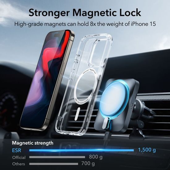 ESR CH HaloLock MagSafe iPhone 15 Pro, átlátszó