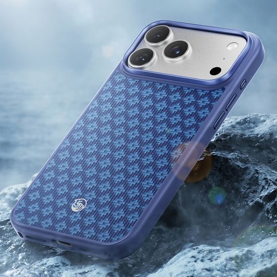 iPhone 17 Pro Max / 18 Pro Max vāciņš – Benks Magnetic Armor Pro Kevlar metāla rāmis ar MagSafe – zils