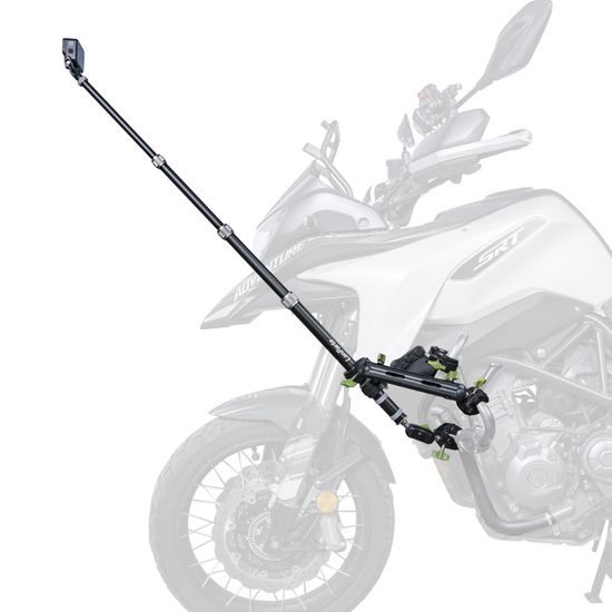 LanParte PMH-C3 supporto telescopico per fotocamere 360° e action cam per moto, 1,5 m, fissaggio a 3 punti, sistema a sgancio rapido