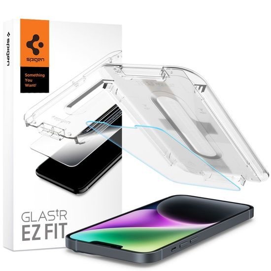 Spigen Glass.TR  EZFit s aplikátorem, Tvrzené sklo, iPhone 13 Pro Max / 14 Plus