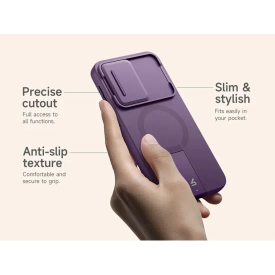 Suritch MagSafe Kickstand Camprotector tok Samsung Galaxy A37 / A36, lila