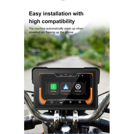 Motociklistički 7" CarPlay zaslon s bežičnim Apple CarPlay i Android Auto
