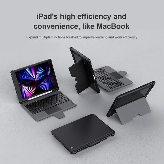 Nillkin Bumper Combo maska s tipkovnicom, iPad 10.2 2019 / 2020 / 2021, crna