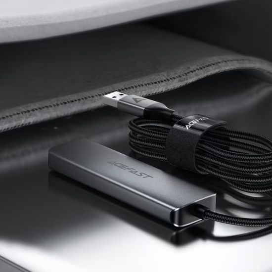 Acefast 4-in-1 Adapter (J17) - 4x USB 3.0 - 5 Gb/s - Plug & Play - Grijs