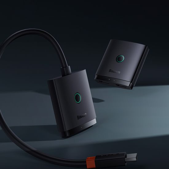 Baseus AirJoy 2in1 4K 60Hz bidirektionaler HDMI-Adapter mit integriertem 1m Kabel, schwarz