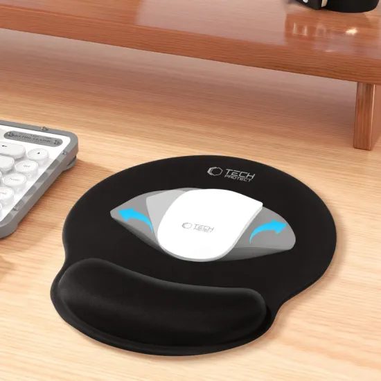 Tech-Protect A200 Mousepad με Gel Στήριγμα Καρπού 25 × 22,5 cm, Μαύρο