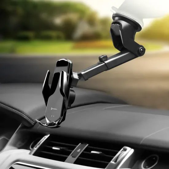 Forcell HS1 βάση με ασύρματη φόρτιση αυτοματισμού + μαγνητικός προσαρμογέας, Qi 15W, μαύρο