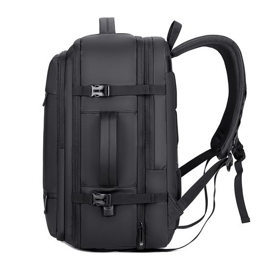 JP Rucksack B09 - Multifunktionaler Tagesrucksack 45x31x22-26 cm - Schwarz