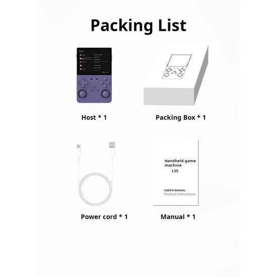 XGO L35 Φορητή κονσόλα παιχνιδιών με 3,5" HD οθόνη, γκρι