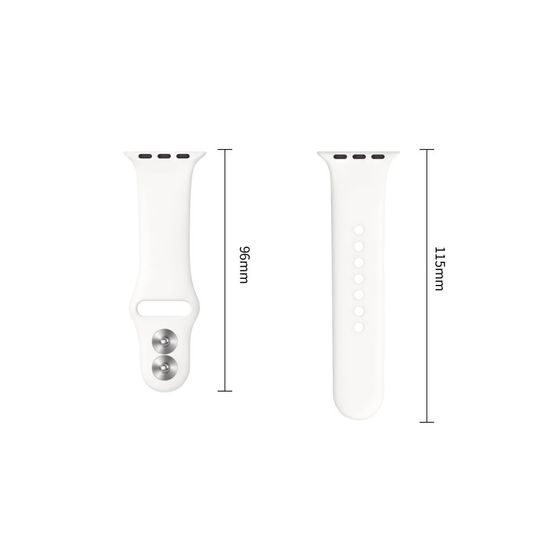 Tech-Protect silikoonrihm Apple Watch 8 / 9 / 10 / 11 / 12 / SE / Ultra (40 / 41 / 42 mm) – valge