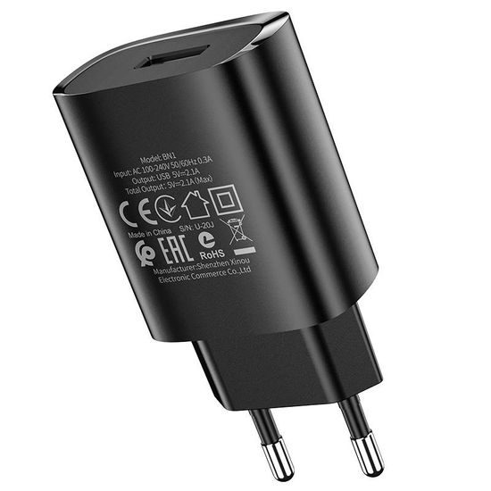 Borofone Ladegerät BN1 Innovative – USB - Lightning, 2,1 A, schwarz