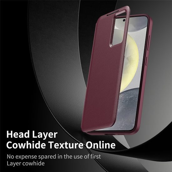 Techsuit SmartView Schutzhülle für Samsung Galaxy S26 Plus - Book Case mit intelligentem Sichtfenster - Weinrot