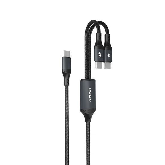 Dudao L3F kabel 2v1 2x USB-C, 100W 1,2 m črn