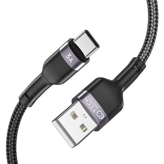 Tech-Protect UltraBoost USB-C kábel, 3 A, 2 m, fekete