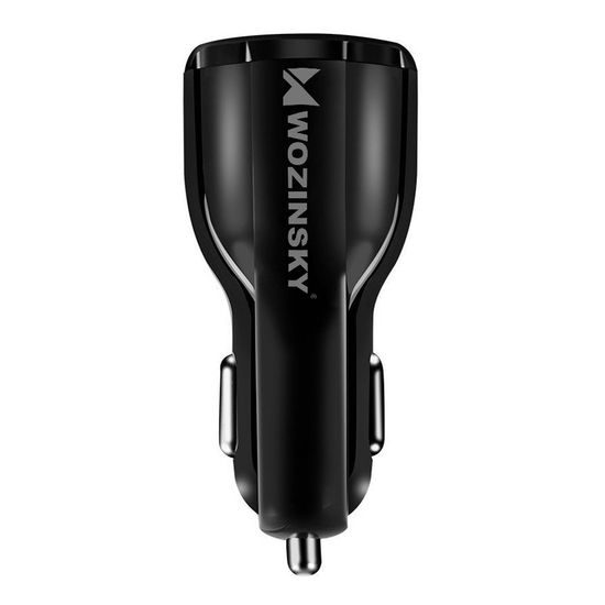 Încărcător auto universal Wozinsky, 2x USB Quick Charge 3.0 QC3.0 3.1A, negru (WCC-02)