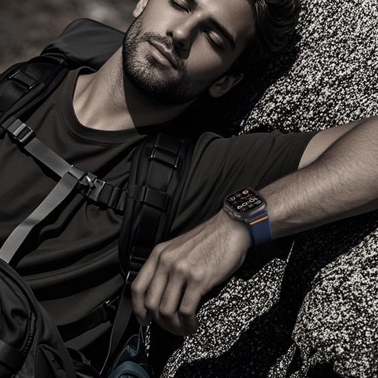 Tech-Protect Nylon Clasp remienok, Apple Watch 6 / 7 / 8 / 9 / 10 / SE / ULTRA 1 / 2 (44 / 45 / 46 / 49 mm), modrý