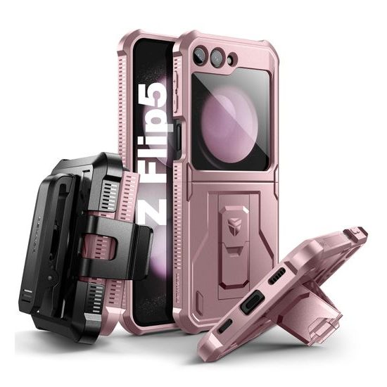 Dexnor 360 Kickstand obal Samsung Galaxy Flip 5, ružový