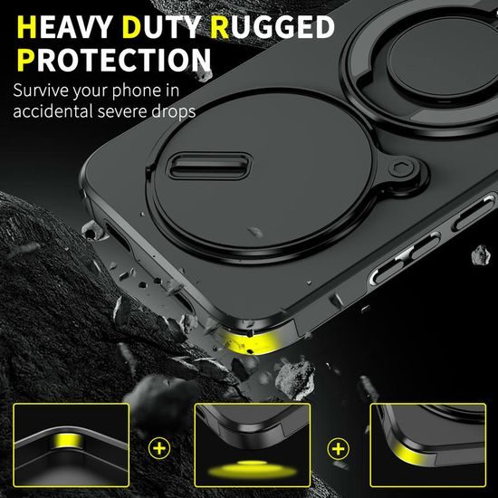 Camslide Stand maska, Xiaomi Redmi Note 15 Pro Plus 5G, crna