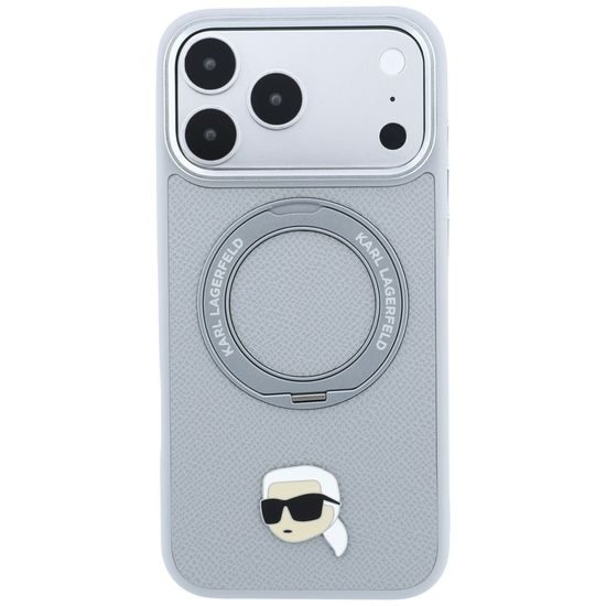 Karl Lagerfeld Leather Ring Stand 360 K Pin MagSafe ümbris iPhone 17 Pro Max / 18 Pro Max – hall