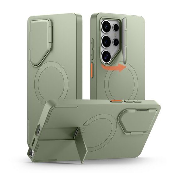 Suritch MagSafe Kickstand Camprotector obal Samsung Galaxy S25 Ultra, zelený