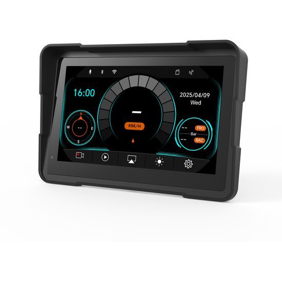 7" Motociklistički zaslon s bežičnim CarPlay i Android Auto, s GPS-om, TPMS-om i dvije kamere (1080P)