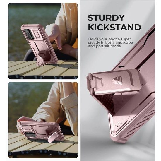 Dexnor 360 Kickstand Camprotector obal Samsung Galaxy A56, ružový