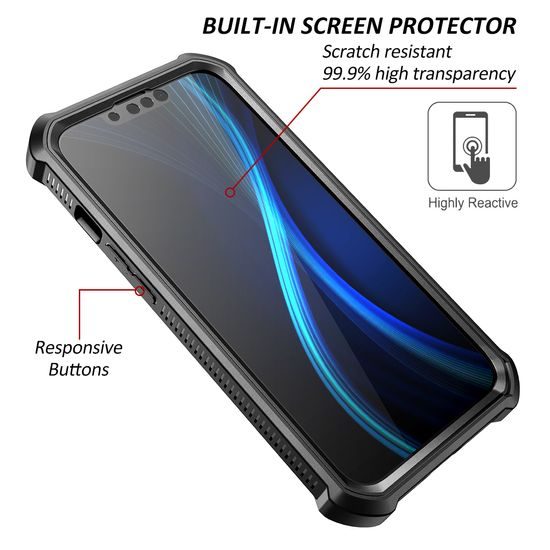 Dexnor 360 Clear θήκη για iPhone 13, μαύρη