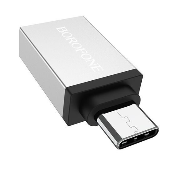 Borofone BV3 OTG Adapter USB-C auf USB-A 3.0 - Datentransfer bis 5 Gb/s - Silber